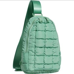Sol and Selene Rejuvenate Quilted Sling Pack Bag Pistachio Green